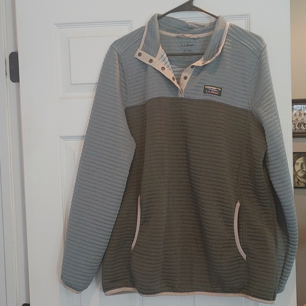 LL Bean lightweight pullover teal and hunter green women's XL Tall